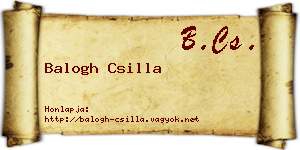 Balogh Csilla névjegykártya